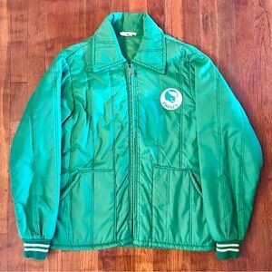Vintage Philadelphia Eagles ‘70s Double Sided Kelly Green Zip Up Bomber Jacket M